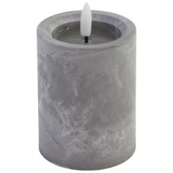 Svece LED 7.5x12cm, akmens efektu