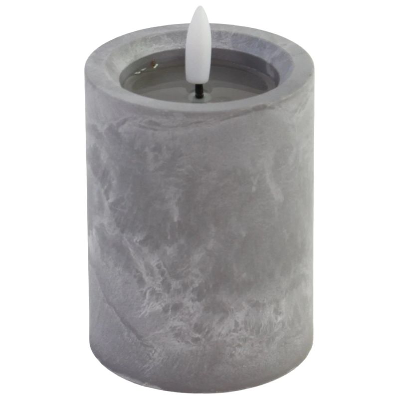 Svece LED 7.5x12cm, akmens efektu