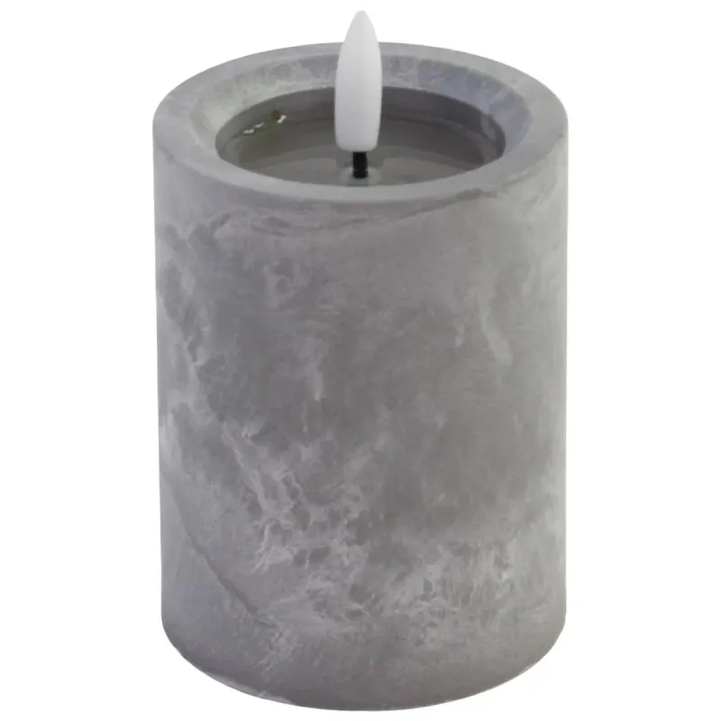 Svece LED 7.5x12cm, akmens efektu