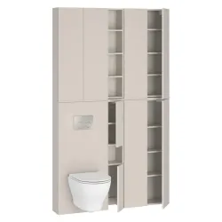 Приставной нижний шкаф для ванной Cersanit Atrato, коричневый, 22.2 см x 56 см x 120 cm