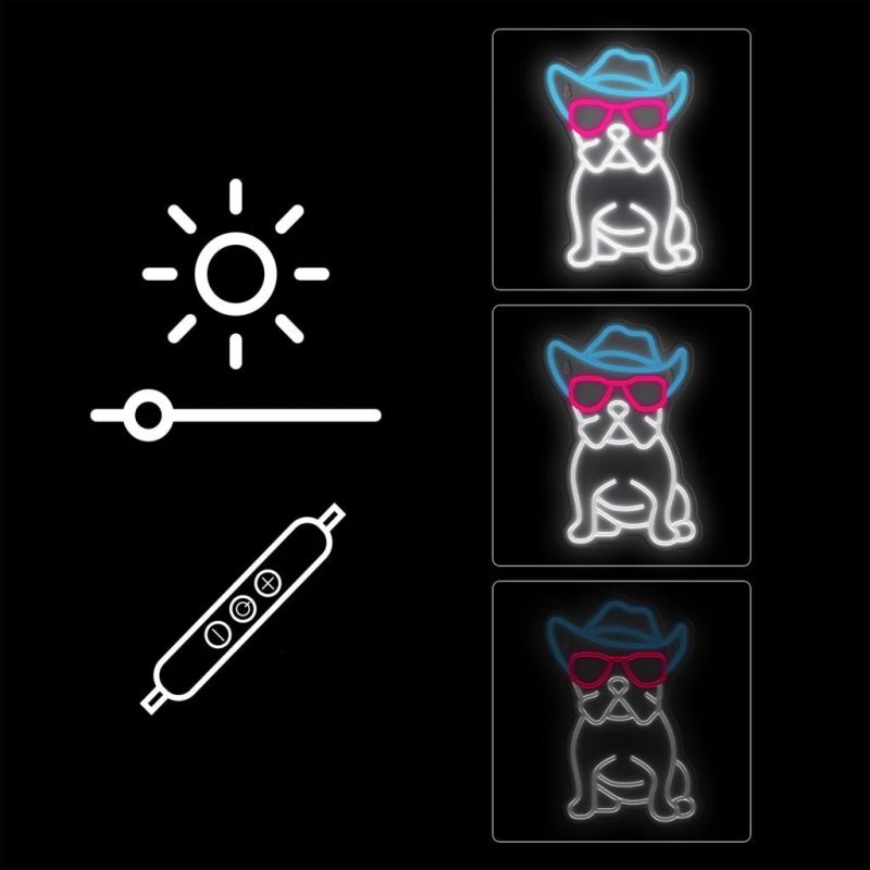 Manta SNL114MT Style Neon Lights BULDOG WITH GLASSES