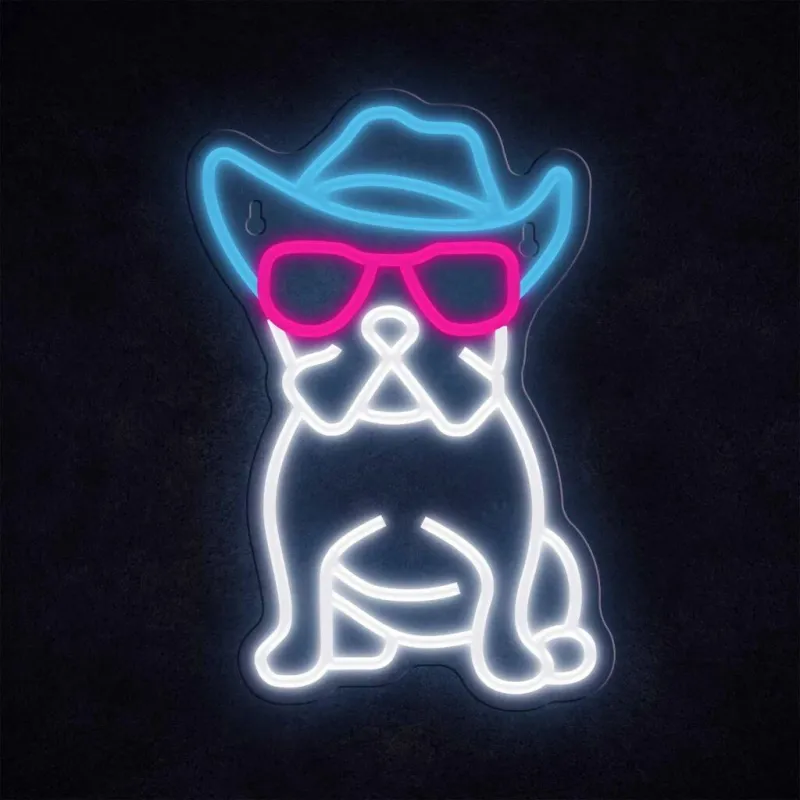 Manta SNL114MT Style Neon Lights BULDOG WITH GLASSES