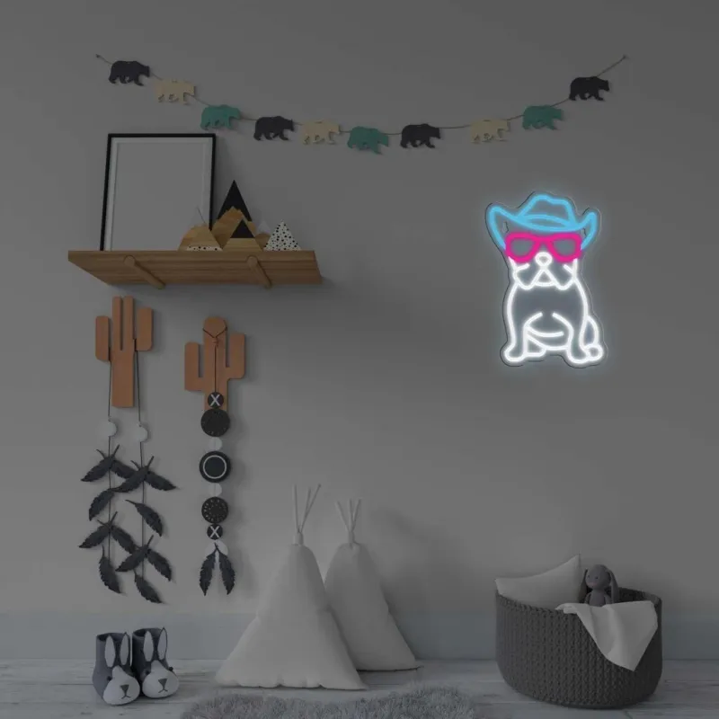 Manta SNL114MT Style Neon Lights BULDOG WITH GLASSES