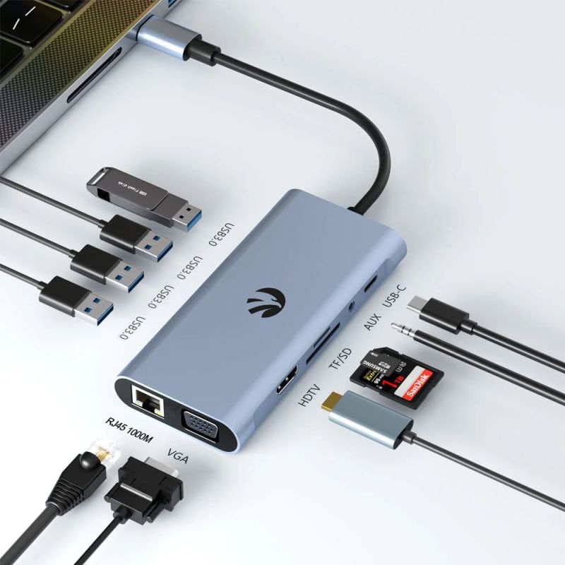 Hawk HW-HUB801 8in1 Adapter USB-C