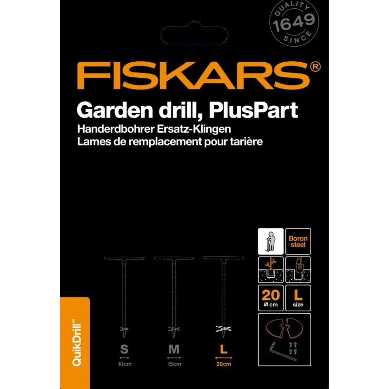 Žemės grąžto geležtė Fiskars 1000641, 220 mm, 200 mm