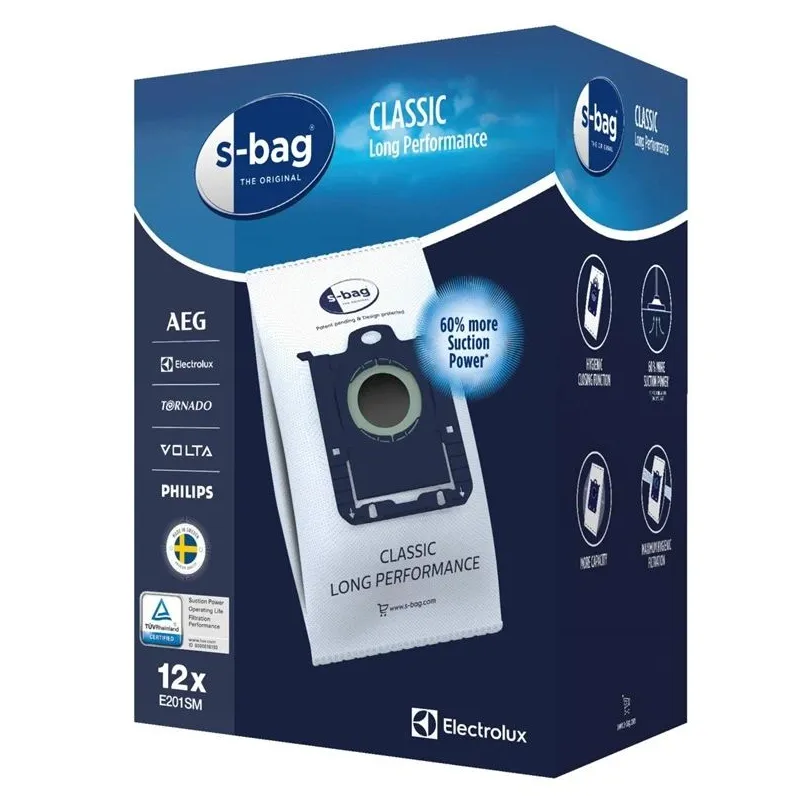 Electrolux E201SM Vacuum Cleaner Bags. 12 pcs.