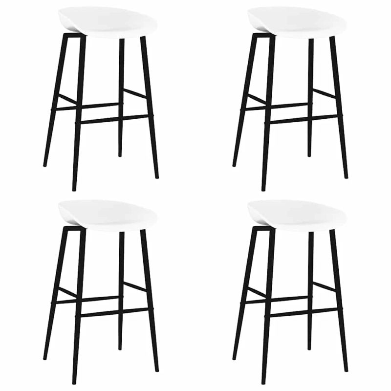 vidaXL bāra krēsli, 4 gab., balti