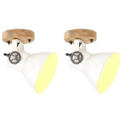 vidaXL sienas-griestu lampas, 2 gab., baltas, 20x25 cm, E27