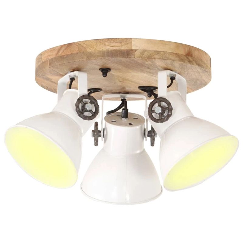 vidaXL griestu lampa, industriāls dizains, balta, 42x27 cm, 25 W, E27