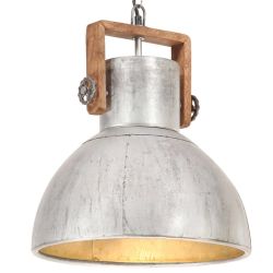 vidaXL griestu lampa, industriāls dizains, sudrabaina, 25 W, 40cm, E27