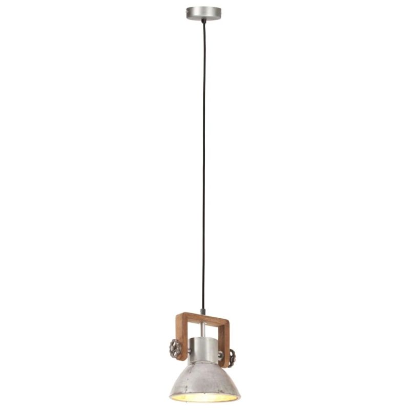vidaXL griestu lampa, industriāls stils, sudrabaina, 25 W, 19 cm, E27