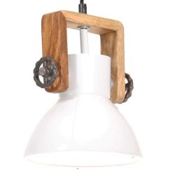 vidaXL griestu lampa, industriāls dizains, balta, 25 W, 19 cm, E27