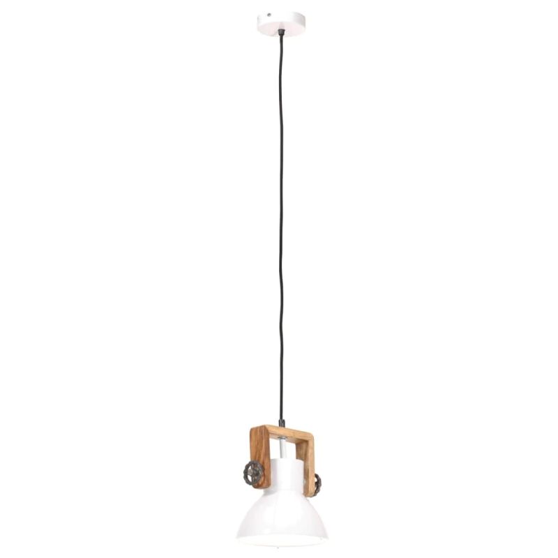 vidaXL griestu lampa, industriāls dizains, balta, 25 W, 19 cm, E27
