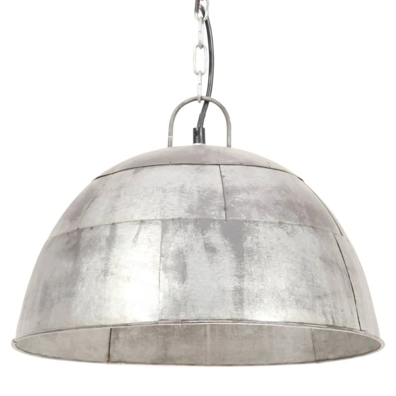 vidaXL griestu lampa, industriāls dizains, sudrabaina, 25 W, 41cm, E27