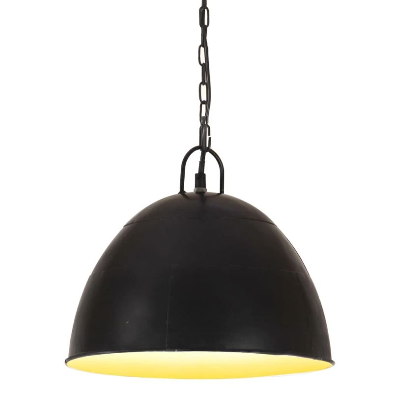 vidaXL griestu lampa, industriāls dizains, melna, 25 W, 31 cm, E27