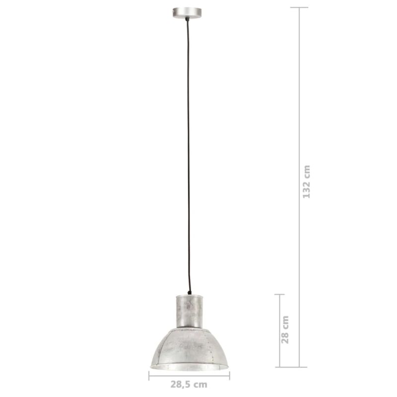 vidaXL griestu lampa, sudraba krāsā, apaļa, 25 W, 28,5 cm, E27