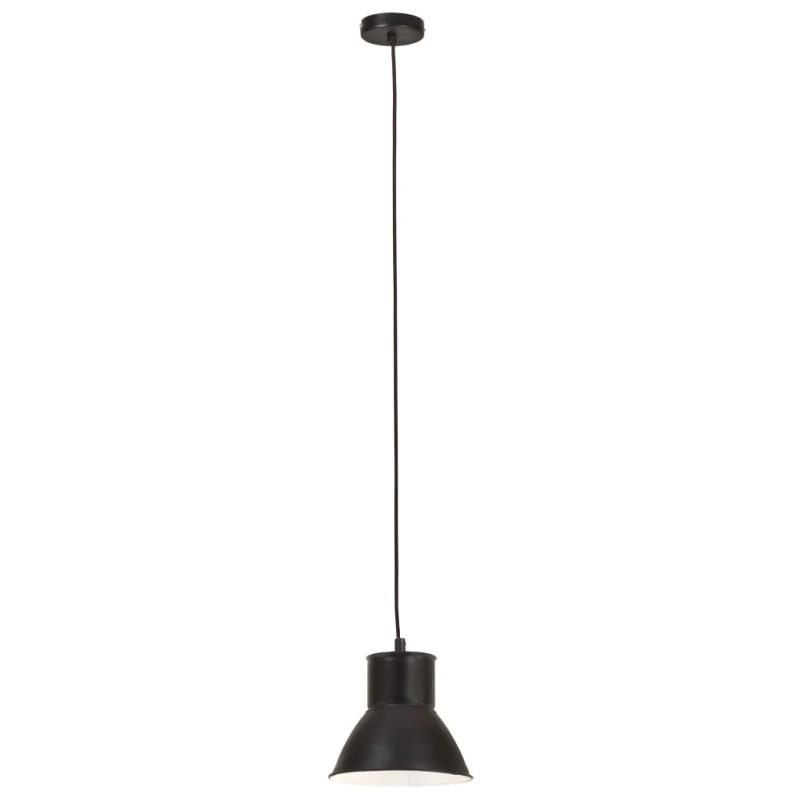 vidaXL griestu lampa, melna, apaļa, 25 W, 17 cm, E27