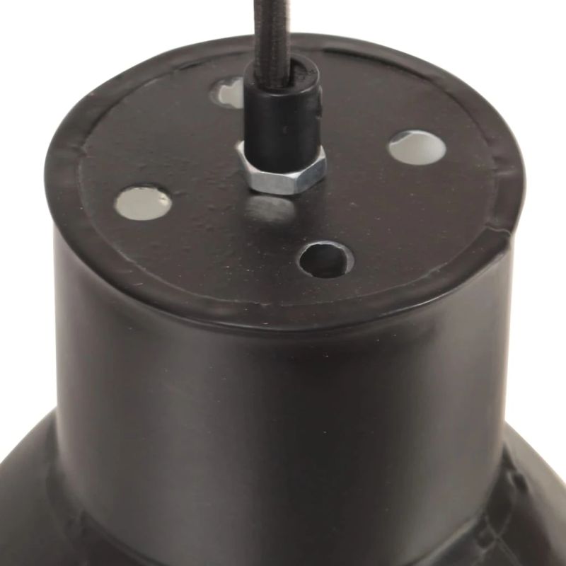 vidaXL griestu lampa, melna, apaļa, 25 W, 17 cm, E27