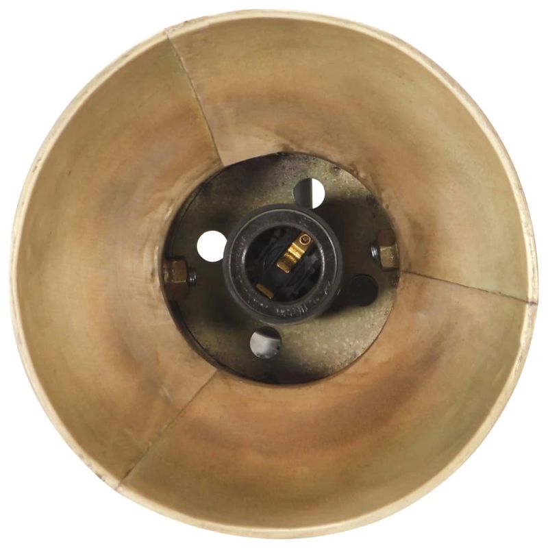 vidaXL grīdas lampa ar 2 abažūriem, misiņa krāsa, E27, čuguns