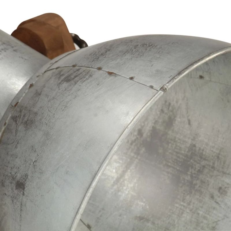 vidaXL grīdas lampa, E27, mango masīvkoks, sudraba krāsa