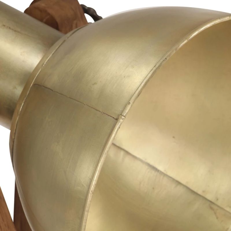 vidaXL grīdas lampa, misiņa krāsā, mango masīvkoks, E27