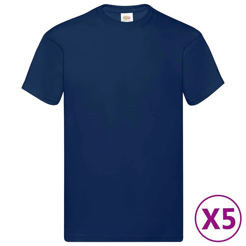 vidaXL Krekls 5 pcs Zila 5XL Kokvilna