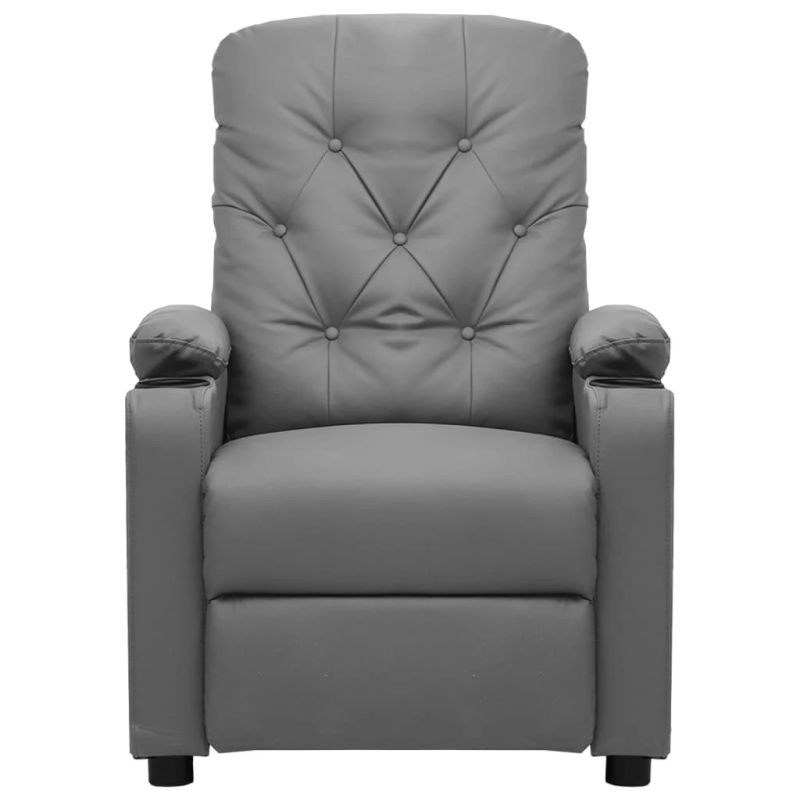 vidaXL masāžas krēsls, pelēka mākslīgā āda