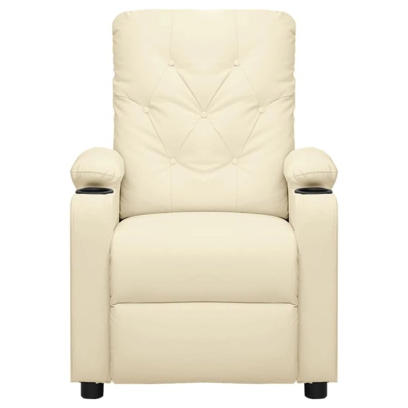 vidaXL elektrisks masāžas krēsls, krēmkrāsas mākslīgā āda