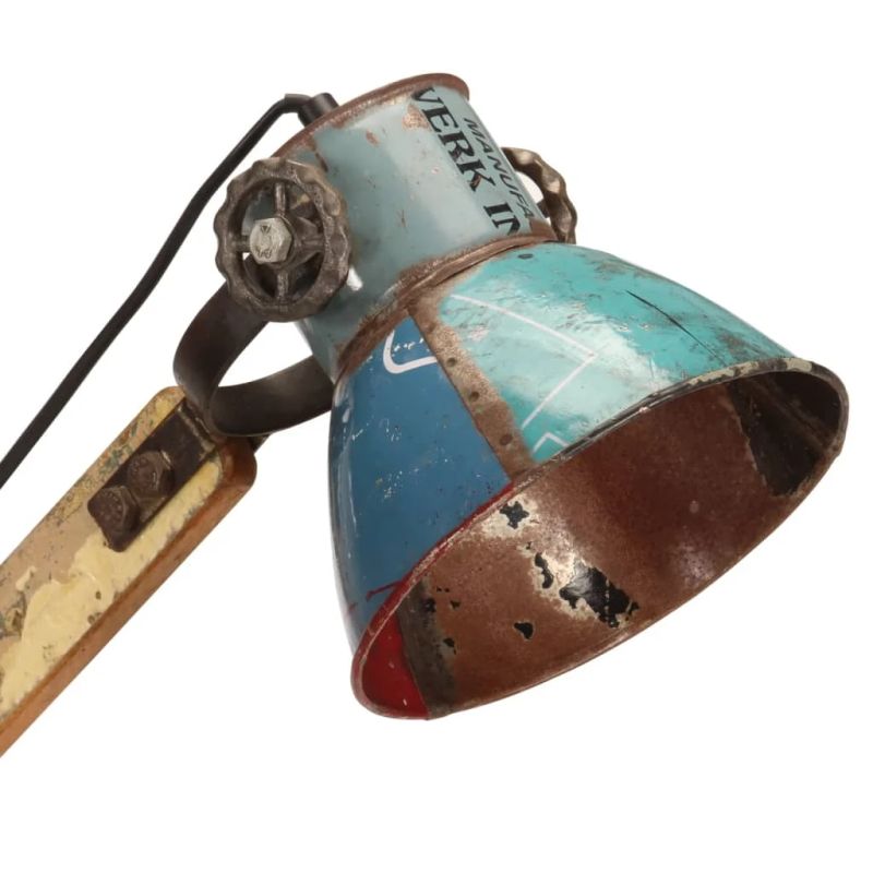 vidaXL Industrial galda lampa Daudzkrāsains apaļš 23x18x95 cm E27