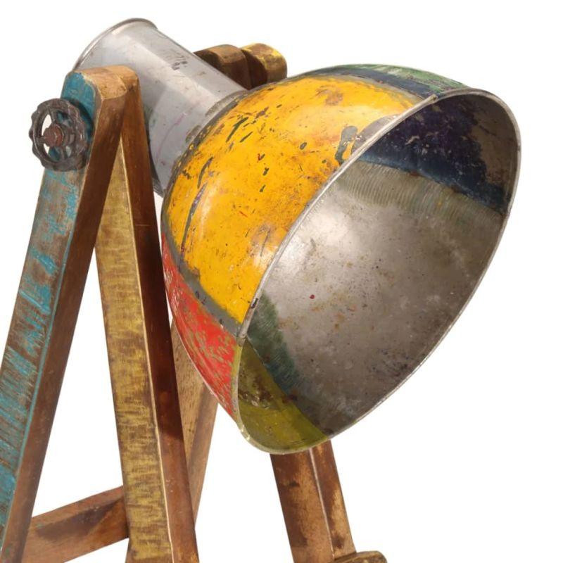 vidaXL stāvlampa, daudzkrāsaina, E27, mango masīvkoks