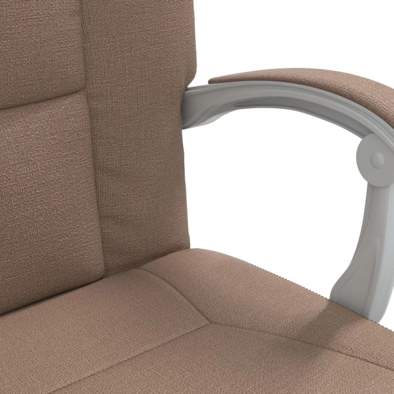 vidaXL biroja krēsls, atgāžams, brūns audums