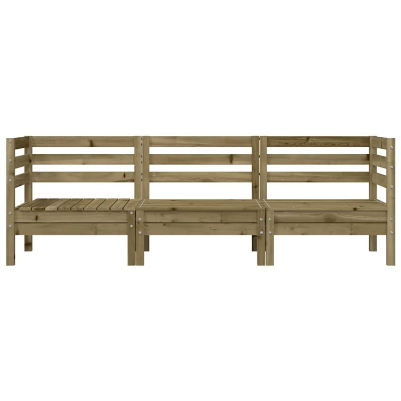 vidaXL trīsvietīgs dārza dīvāns, impregnēts priedes koks