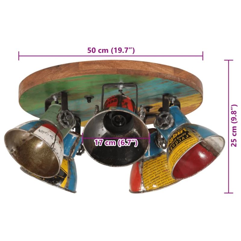 vidaXL sienas lampa 25 W, krāsaina, 50x50x25 cm, E27