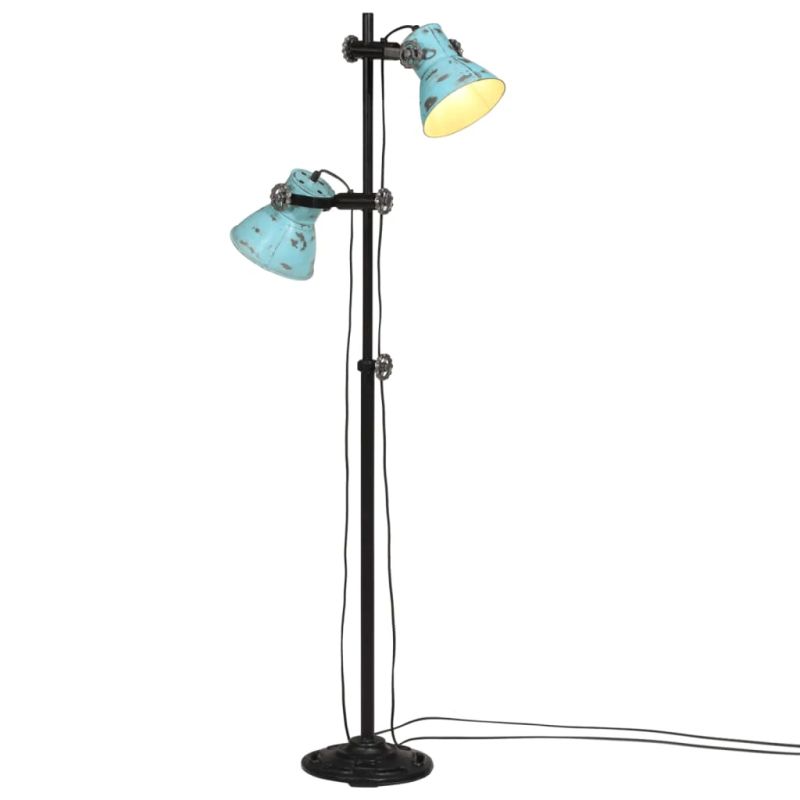 vidaXL grīdas lampa, 25 W, bružāti zila, 25x25x90-140 cm E27