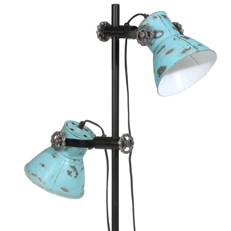 vidaXL grīdas lampa, 25 W, bružāti zila, 25x25x90-140 cm E27