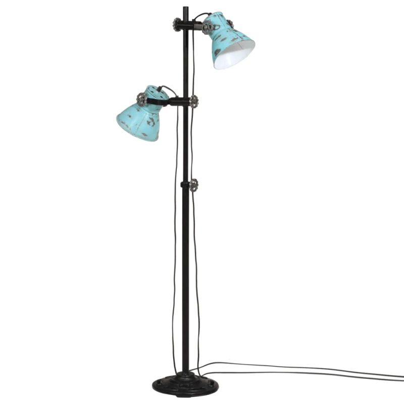 vidaXL grīdas lampa, 25 W, bružāti zila, 25x25x90-140 cm E27