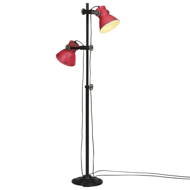 vidaXL grīdas lampa, 25 W, bružāti sarkana, 25x25x90-140 cm E27