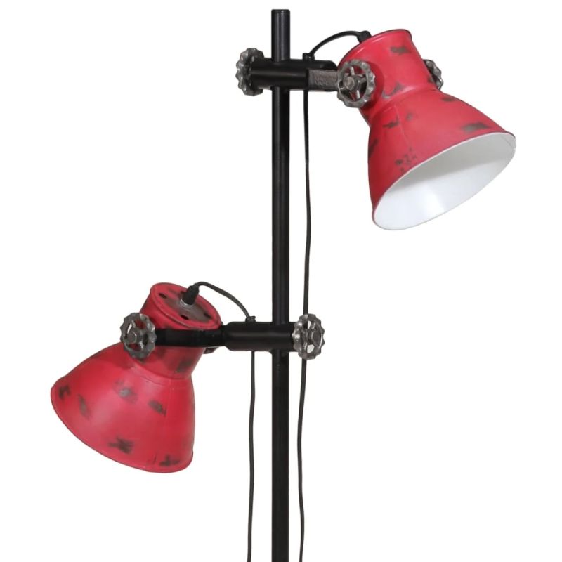 vidaXL grīdas lampa, 25 W, bružāti sarkana, 25x25x90-140 cm E27