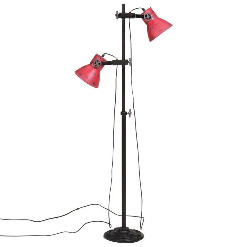 vidaXL grīdas lampa, 25 W, bružāti sarkana, 25x25x90-140 cm E27