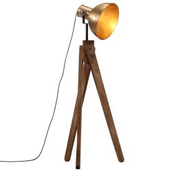 vidaXL grīdas lampa, 25 W, antīka misiņa krāsa, 45x45x120 cm, E27