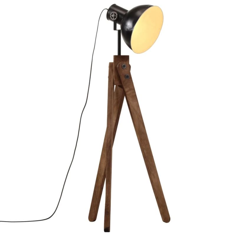 vidaXL grīdas lampa, 25 W, melna, 45x45x120 cm, E27
