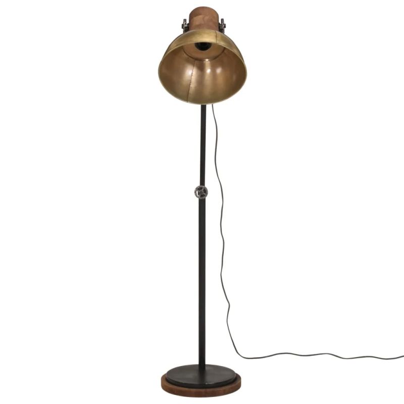 vidaXL grīdas lampa, 25 W, antīka misiņa krāsa, 30x30x100-150 cm, E27