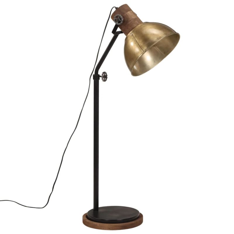 vidaXL grīdas lampa, 25 W, antīka misiņa krāsa, 30x30x100-150 cm, E27