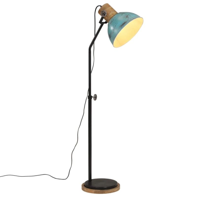 vidaXL grīdas lampa, 25 W, bružāti zila, 30x30x100-150 cm E27