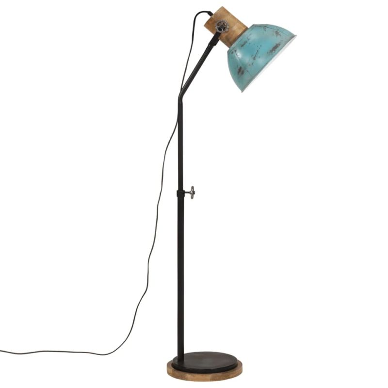 vidaXL grīdas lampa, 25 W, bružāti zila, 30x30x100-150 cm E27