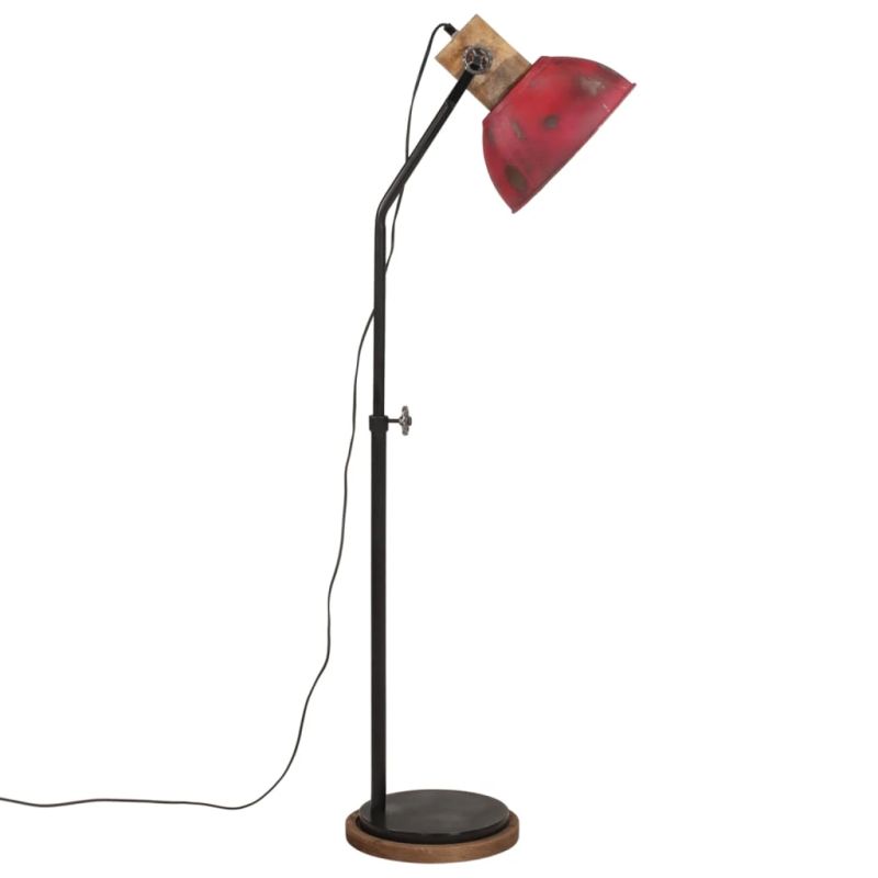 vidaXL grīdas lampa, 25 W, bružāti sarkana, 30x30x100-150 cm E27