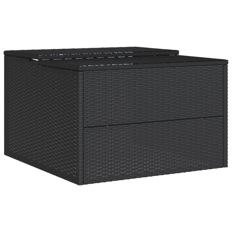 vidaXL robota pļāvēja garāža, melna, 86x90x52-57 cm, PE rotangpalma