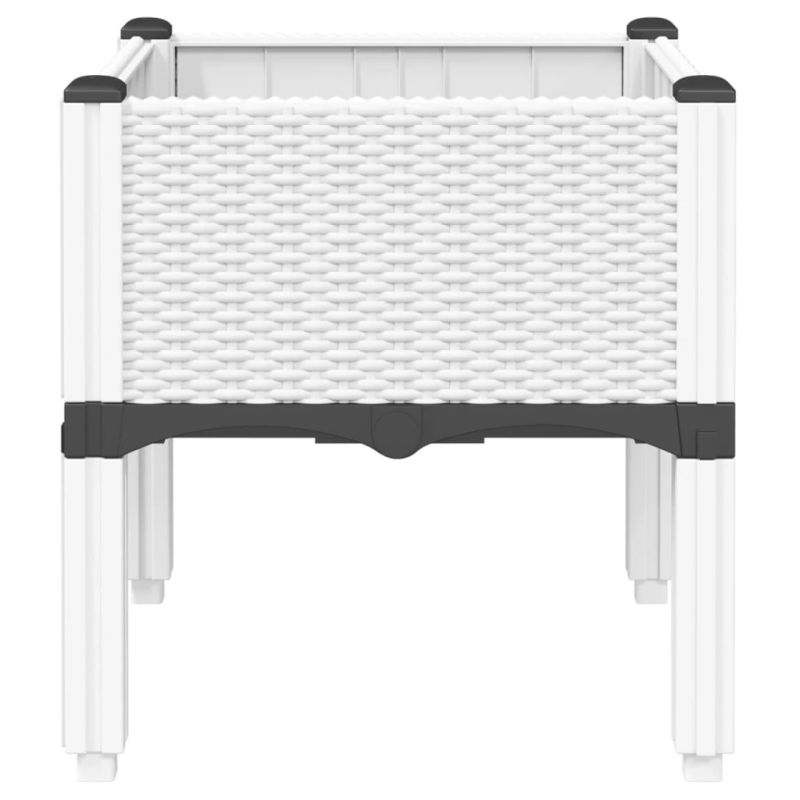vidaXL dārza puķu kaste ar kājām, balta, 40x40x42 cm, PP