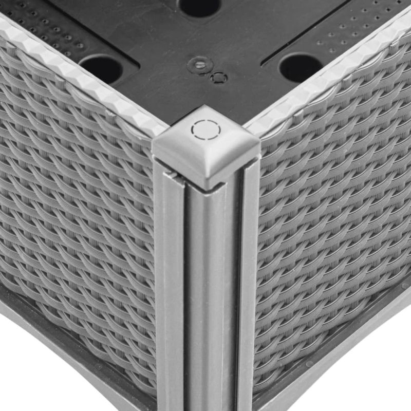 vidaXL dārza puķu kaste ar kājām, gaiši pelēka, 80x40x42 cm, PP