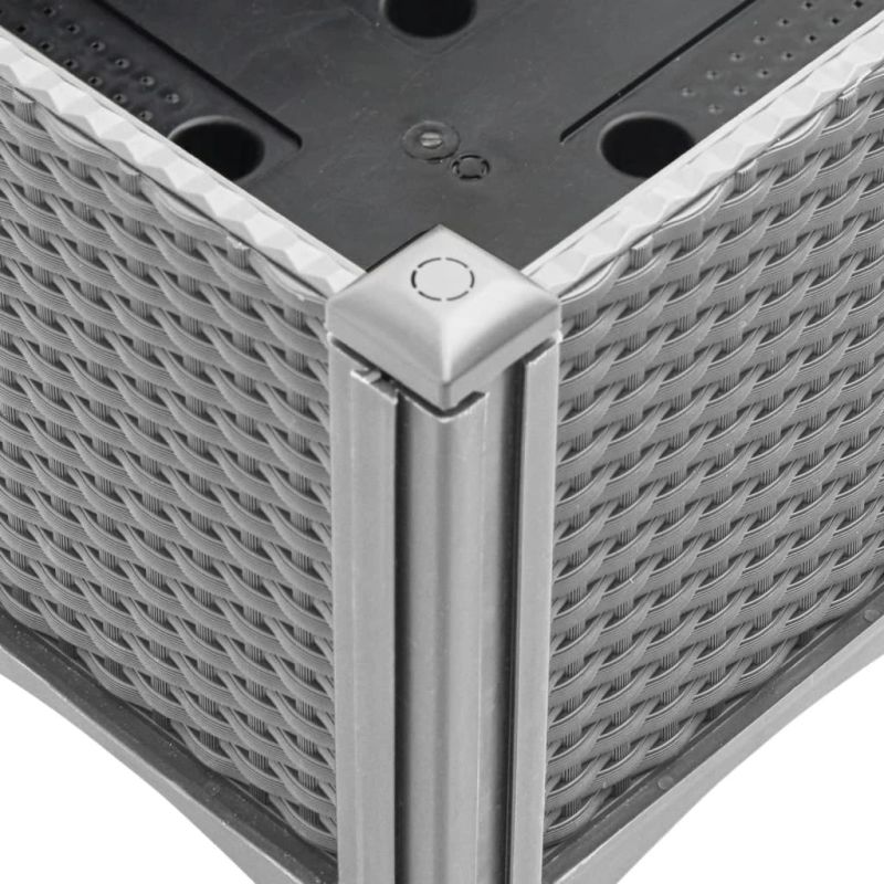 vidaXL dārza puķu kaste ar kājām, gaiši pelēka, 120x40x42 cm, PP